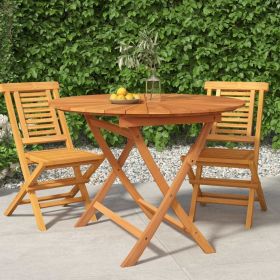 Folding Patio Table Ã˜ 33.5"x29.5" Solid Wood Teak
