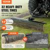VEVOR Pull-Behind Thatch Remover, 60" Width, Equipped with 32 Durable Steel Prongs, Tractor-Compatible 3-Point Hitch Garden Rake