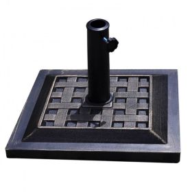 Outdoor Garden Heavy Duty Square Umbrella Base Stand of 17.5 Inch   30 lbs (Color: Bronze, type: Umbrella Stands & Bases)