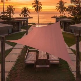 Artpuch Custom Size Rust Red Sun Shade Sail Triangle Canopy 185 GSM Durable Fabric UV Block Awning for Outdoor Patio Garden Backyard (Customized Avail (Color: Rust Red, size: 16'X24')