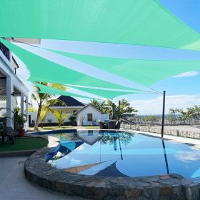 Artpuch Custom Size Turquoise Sun Shade Sail Triangle Canopy 185 GSM Durable Fabric UV Block Awning for Outdoor Patio Garden Backyard (Customized Avai (Color: Turquoise, size: 08x12x14.4)